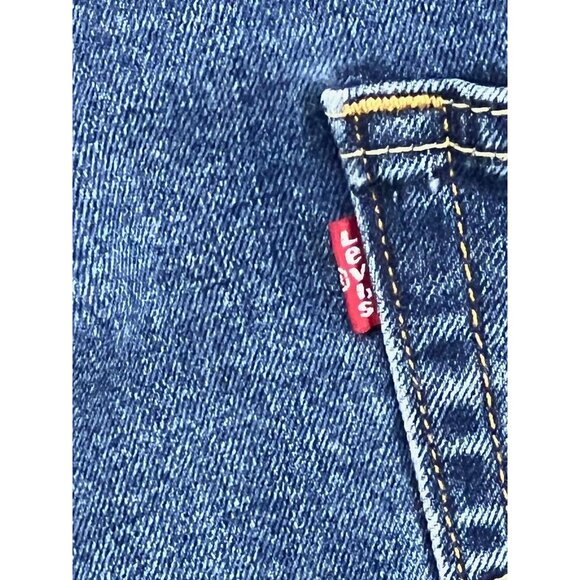 Levis 505 Men's Straight Fit Jeans W38 L34 Blue Denim Casual Streetwear - Picture 11 of 12